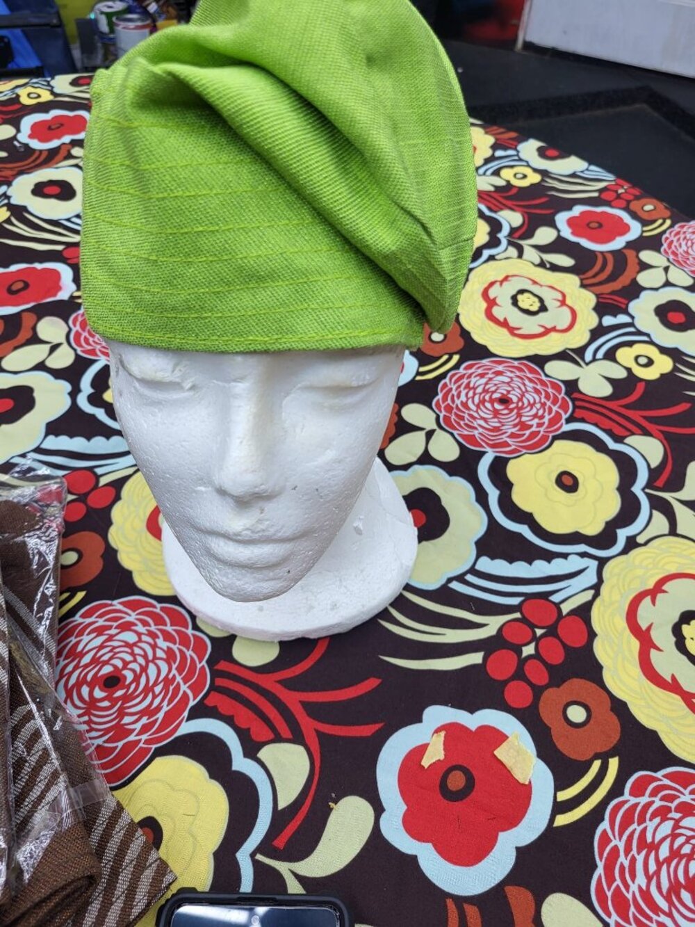 Men's Aso-oke Lemon Green Hat
